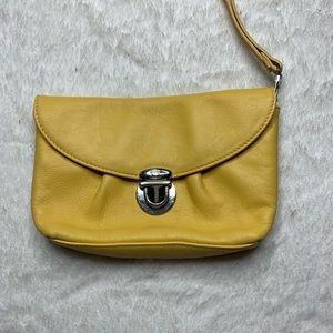 Danier Genuine Leather Clutch - Yellow